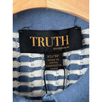 Truth By Republic Polo Shirt Womens Size XS Short Sleeve Blue White Jaquard NWT Photo 5