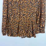 ZARA 3/4 Sleeve Leopard Faux Wrap Top Size Small S EUC Photo 9