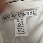 Maggy London Dress Midi Floral Sheath Long Sleeve Lined Cocktail Travel Blue Photo 12