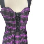 Unique Vintage M Purple Plaid Sweetheart Corset Fit & Flare Swing
Dress 6-8 Photo 7