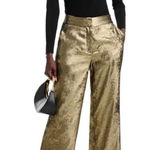 Elie Tahari NWT The Hannah Gilded Wide Leg Trousers Pants Brushed Gold sz 4 $295 Photo 0