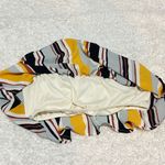 Blue Blush  Striped Strapless Crop Top Pullover Yellow Blue White Medium Stretchy Photo 4