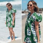 Hunter Bell  Wilkes Dress Herring Green Puff Sleeve Cotton Size Medium NWT Photo 14