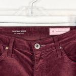 AG Adriano Goldschmied AG Anthropologie Size 27 Pants Red Corduroy Skinny Velour The Stevie Ankle‎ 152 Photo 6