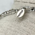 Chico's Silver Tone Metallic Beaded Station Rhinestone Long Necklace Photo 4