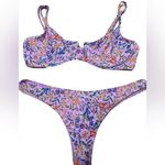 B Swim Beachfront Blooms Bikini set suit Aruba top Havana Bottom Medium $180 Purple Photo 0