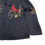 Vintage Heirloom Collectibles Cardinal
Sequin Beaded Full Zip Sweater Size XL Black Photo 1