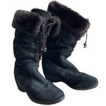 Khombu  Bellini Lea Suede Leather Boots Size 9 Black Photo 0