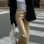 ZARA Gold Jeans Photo 1