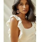 Anthropologie by | NWT | Large | Ivory Ruffled Pointelle Mini Dress Photo 2