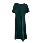 Green Midi Dress Ruched Cocktail Party Career Elegant Women's Medium SEE DESCRIP Photo 1
