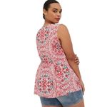 Torrid ‎ Plus Size 2X Top Babydoll Gauzy Crochet Lace Up Sleeveless Floral 709 Photo 2