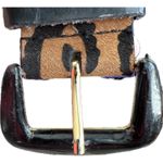 ANOTHER LINE, INC Leopard Print Belt Sz MED Black Buckle Calf Hair Upper Brown Photo 4