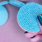 456. Seed Bead Blue Beaded Earrings Glass Photo 2