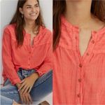 Anthropologie  Vibrant Coral Blouse Photo 5