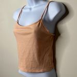 American Eagle  Small Peachy Orange Ribbed Cropped Cami Photo 1