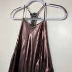 Free People Intimately  L Sunset Shimmer Satin Midi Slip Dress‎ Rose Metallic Photo 3