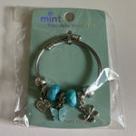 Mint Stainless Steel Silver Charm Bracelet with Turquoise Beads Blue Photo 0