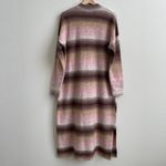 Loft Brown Pink Wool Ombre Striped Long Sleeve Cozy Knit Sweater Midi Dress Photo 8