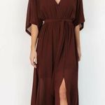 Baltic Born Kia Kimono Mahogany Brown Maxi Dress Photo 0