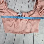 Princess Polly  Pink Satin Tie Front Cropped‎ Long Sleeve Peasant Estee Top 10 Photo 6