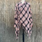 Billabong  Pink Plaid Open Cardigan Size S Photo 2