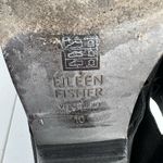 Eileen Fisher  Size 10 Even Tumbled Nubuck Leather Bootie Boot Black Stacked Heel Photo 2