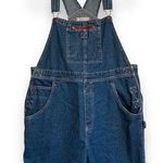 basic editions Womens Vintage Y2K  Blue Cotton Denim Utility Overalls Size Large Photo 0