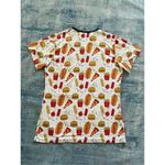 Little Sleepies Fast Foodie Print Bamboo Viscose Short Sleeve Pajama Top Small White Photo 2