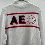 Aerie American Eagle AE Smiley Face Logo‎ Print Long Sleeve Knit Sweater Size M NEW Photo 2