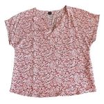 SheIn Top Womens Small Floral Short Sleeve Red Pink Photo 0