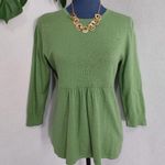 L.L.Bean Green Angora Blend Peplum Sweater Photo 0