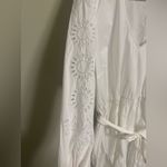 Eloquii  Elements Tiered Dress With Sleeve Lace Insert Size 18 New White Cotton Photo 4