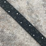 Western Edgy Black Leather Fleur De Lis Crystal Stud Silver Tone Hardware Belt Photo 7