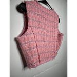 English Factory  Womens Pink Cropped Tweed Vest Size XS Photo 7