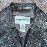 appleseed's Appleseed’s Women’s Grey Paisley Print 3 Button Down Sz 14 Photo 1