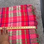 Red Pink Plaid Scarf 78 x24 Wrap with Fringe Blanket Shawl Photo 2