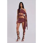 Jaded London Mena Knotted Mini Dress in Brown 2 New Womens Cut out Photo 14