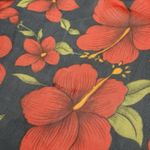 Unbranded Black & Red Hibiscus Flower Pattern Square Sheer Scarf Accessory Photo 7