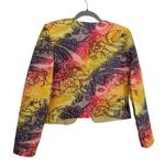 Flores & Flores Cropped Colorful Silk Jacket Size 6 Yellow Photo 2