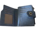 SENDEFN Leather‎ Wallet Short 16 Card Slots Zipper Pocket Grey Blue Sunflower Photo 6