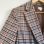 A New Day Brown Pink Rust Plaid Two Button Tailored Blazer Jacket Oversized Small Lined Photo 10