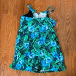 Lands' End Lands Ends One Piece Swimsuit Swim dress blue green tropical size L NWOT Photo 1
