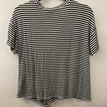 Liberty Love Black & White Striped Top Large Photo 2