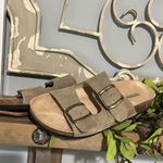 Sonoma Genuine Suede Slides Taupe Sandals  Womens 6 Artwork New Double Strap Photo 6