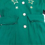 Vintage 80s Bachio Embroidered Stars Long Blazer Jacket Ringleader Leprechaun M Green Size M Photo 4