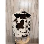 Cow Print Sherpa Vest XXL Zip Front Cozy Fleece Western Sleeveless Jacket NWT White Photo 3