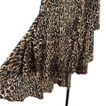 Leopard Print High Low Tunic Dress Medium Oversized Button Down Animal Print Top Brown Photo 4