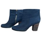 Cole Haan  Cassidy Leather Stack Heel Ankle Booties in‎ Blazer Blue Nubuck Sz 8 Photo 2