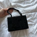 Vintage 90s Y2K Black Mini Purse Handbag Floral Roses Bow Shoulder Strap Photo 4